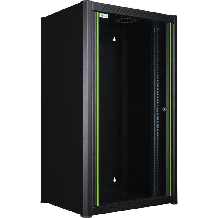 Logon RWM20U45BL Wandrek 20U, Serverschrank mit gehärteter Glastür, 10.86 HE, 19 Zoll, Schwarz