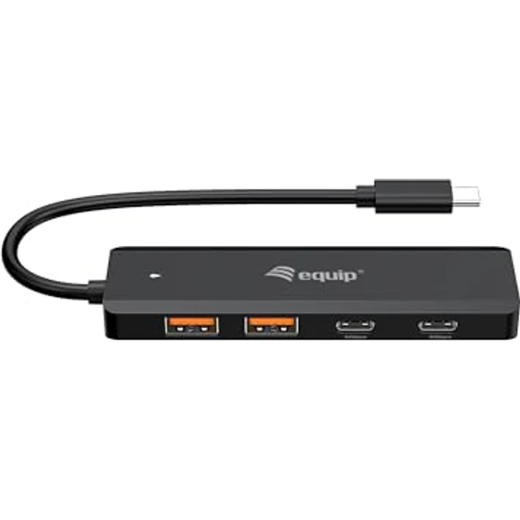 Equip 128966 USB-C 4-Port USB 3.2 Gen 2 Hub, USB-C x 2, USB-A x 2, Thunderbolt 3/4 kompatibel, 10 Gbit/s, schwarz – Bild 3