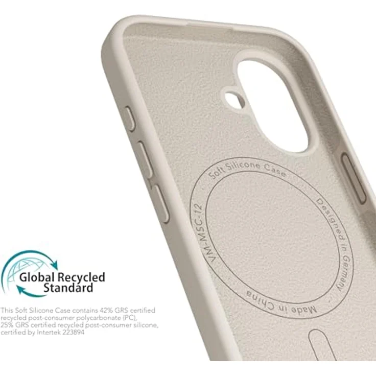 Vonmählen Soft Silicone Case Cover für Apple iPhone 16, cremefarben, versandkostenfrei – Bild 4