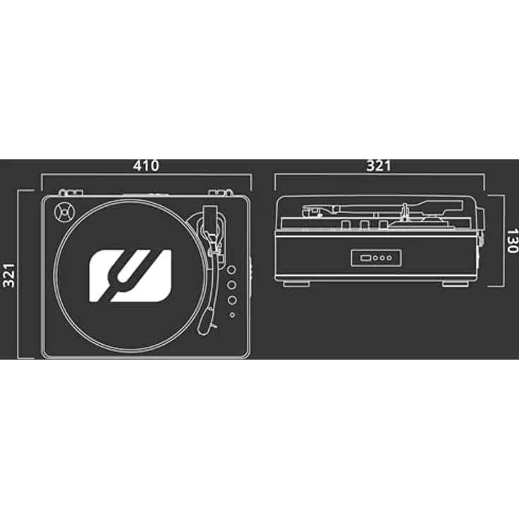 MUSE Plattenspieler, Bluetooth-Schallplattenspieler mit HiFi Stereo Lautsprecher, 3 Geschwindigkeiten Vinyl-zu-USB/Aux-In/RCA, Vintage – Bild 7