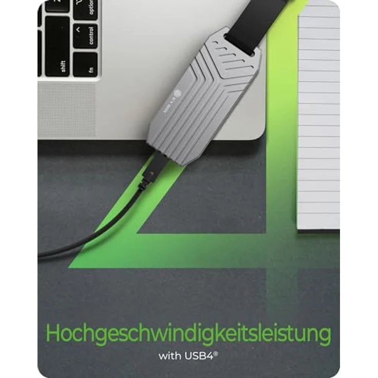 ICY BOX IB-1919M-C42, externes M.2 PCIe SSD Alu-Gehäuse, USB4 NVMe Typ-C, 40 Gbit/s, bis zu 8 TB Speicherplatz – Bild 3