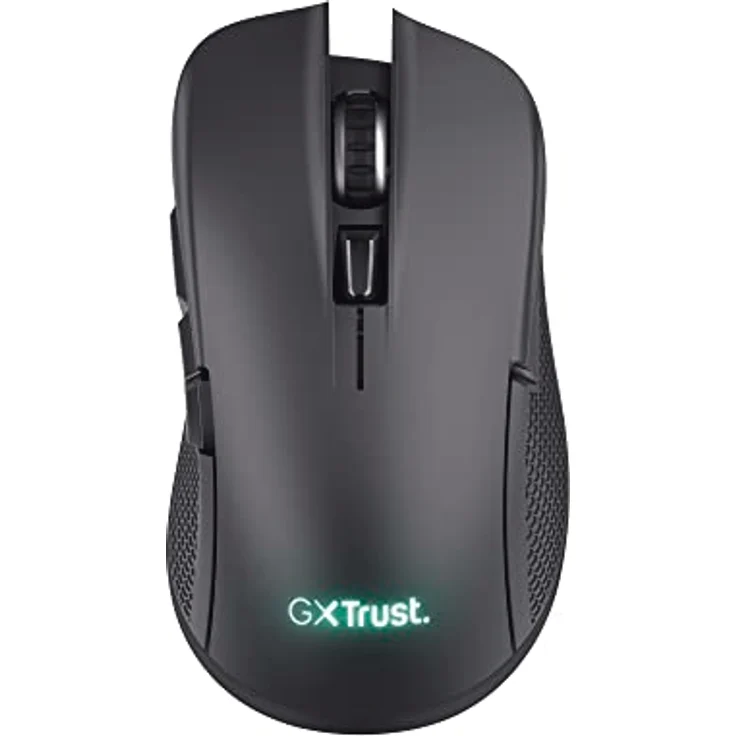 Trust Gaming GXT 923 Ybar Wiederaufladbare Kabellose Gaming-Maus, Geringer Latenz 2.4GHz, 50 Stunden Akkulaufzeit, 200-7200 DPI, 69% Recyclingkunststoff, PC, Laptop, Computer, Windows – Schwarz – Bild 1