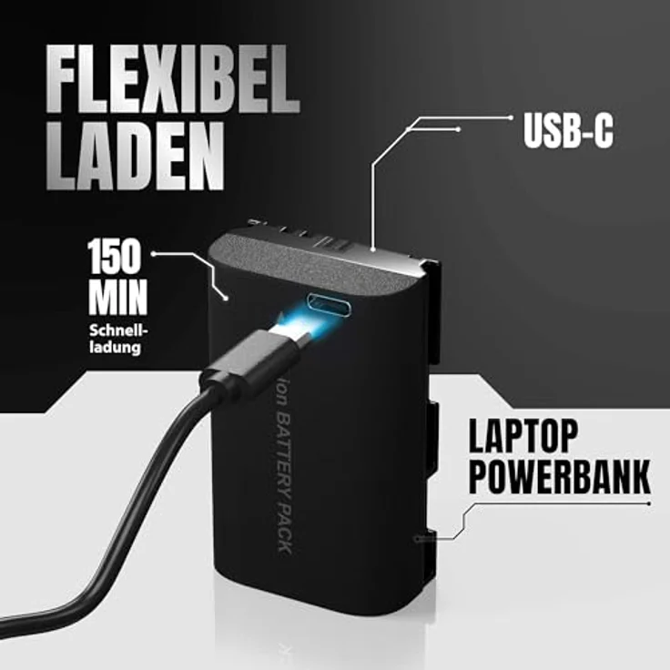 PATONA Platinum LP-E6P Akku, 2600mAh mit USB-C Direktladung, kompatibel mit Canon EOS R5 R6 R6II R7 60D 80D 90D 5D Mark II III IV 6D 7D XC10 XC15 – Bild 4