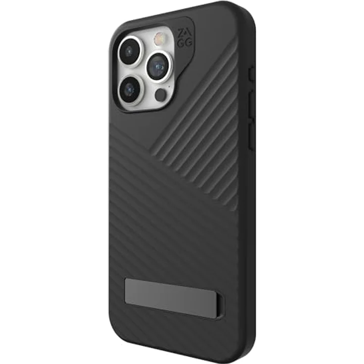 ZAGG Denali Snap KS, Graphen-verstärkte Hülle mit Ständer für iPhone 15 Pro Max [6.7-Inch], MagSafe kompatibel, Zwei-Schichten Design, stossfeste Abdeckung für die Rückseite (Schwarz) – Bild 1