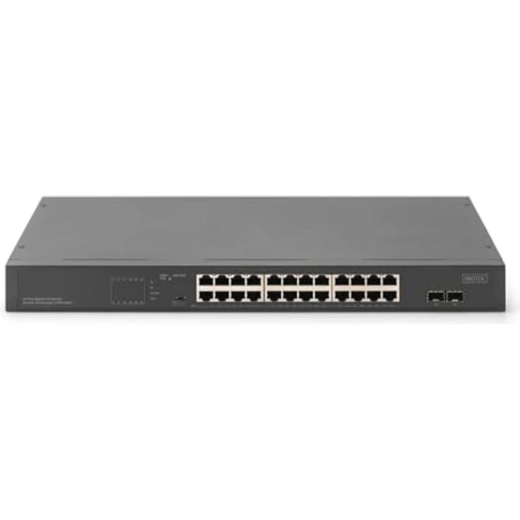 Digitus 24-Port Gigabit Netzwerkswitch, 19 Zoll, unmanaged,2 Uplink Ports, SFP (24 Ports), Netzwerk Switch, Grau – Bild 6