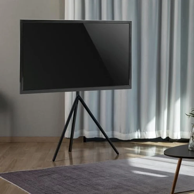 pro.tec TV-Halterung ‘Valle’, freistehend für max. 65 Zoll, VESA bis 400x400 mm, Tragfähigkeit 40 kg, Schwarz – Bild 8
