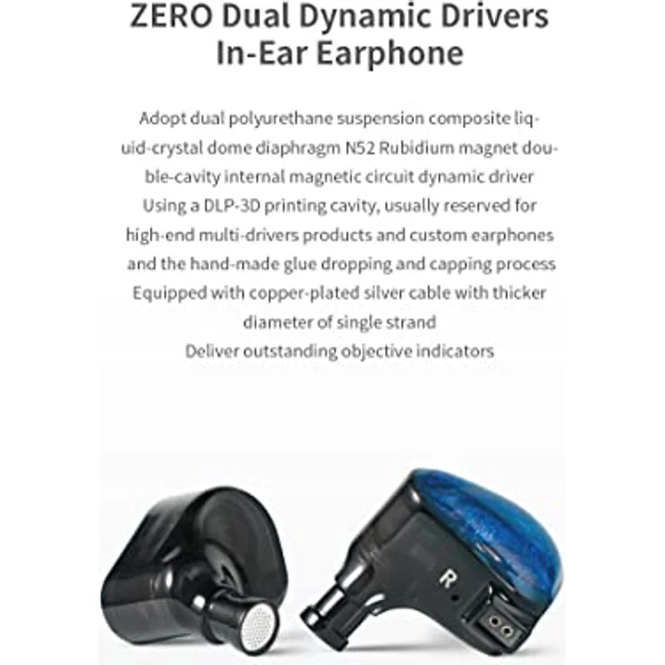 Truthear Zero, Kabelgebundene In-Ear Kopfhörer mit dualen dynamischen Treibern, blau – Bild 5