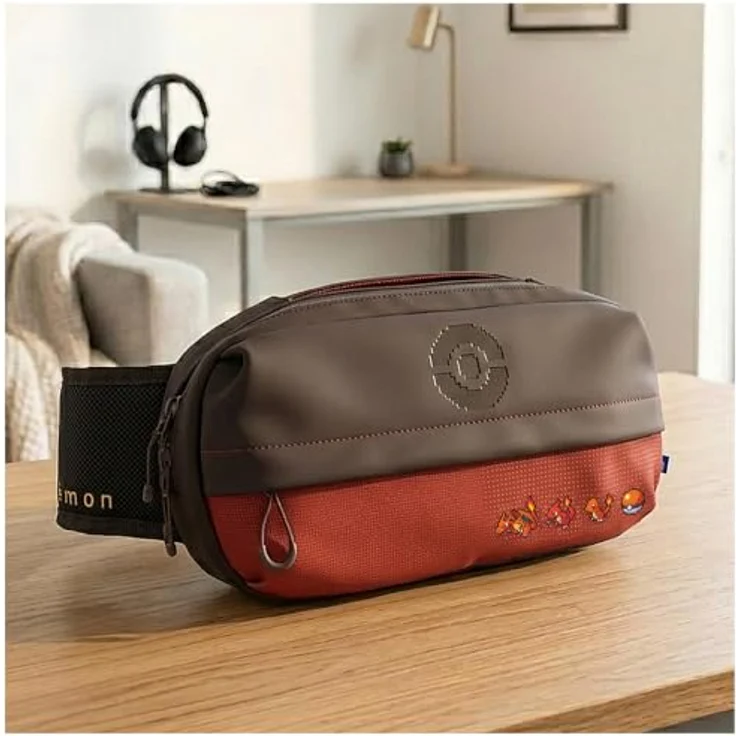 HORI Adventure Pack (Pokémon Pixel Red), Crossbody-Tasche für Nintendo Switch 2, rot mit verstellbarem Schultergurt und speziellen Aufbewahrungsfächern – Bild 10