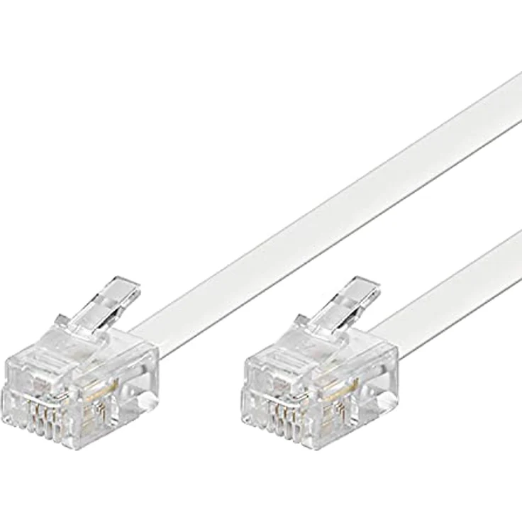 Goobay 93067 Modularanschlusskabel 3 Meter, Weiß - RJ11/RJ14-Stecker (6P4C) auf RJ11/RJ14-Stecker (6P4C) – Bild 1