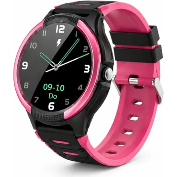 NikuTRAX Seniorenuhr NC120S 4G mit Sturzerkennung, Vitalmessung & GPS-Tracking – Berry Metallic
