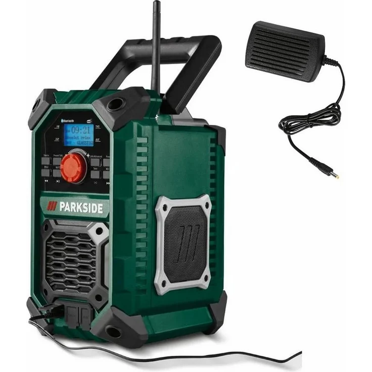 Parkside PARKSIDE DAB Akku-Baustellen Radio PABR 20-Li ohne Akku und Ladegerät Baustellenradio, UKW-Stereo, Bluetooth, IP65, Schwarz