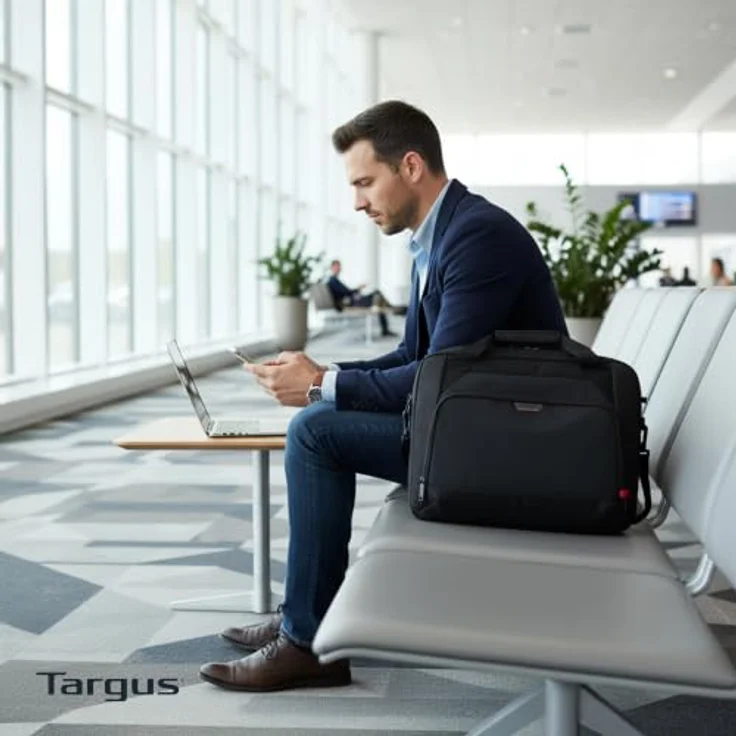 Targus Classic+ Clamshell, Notebook-Tasche für 17-18 Zoll Laptops, Schwarz-Rot – Bild 7