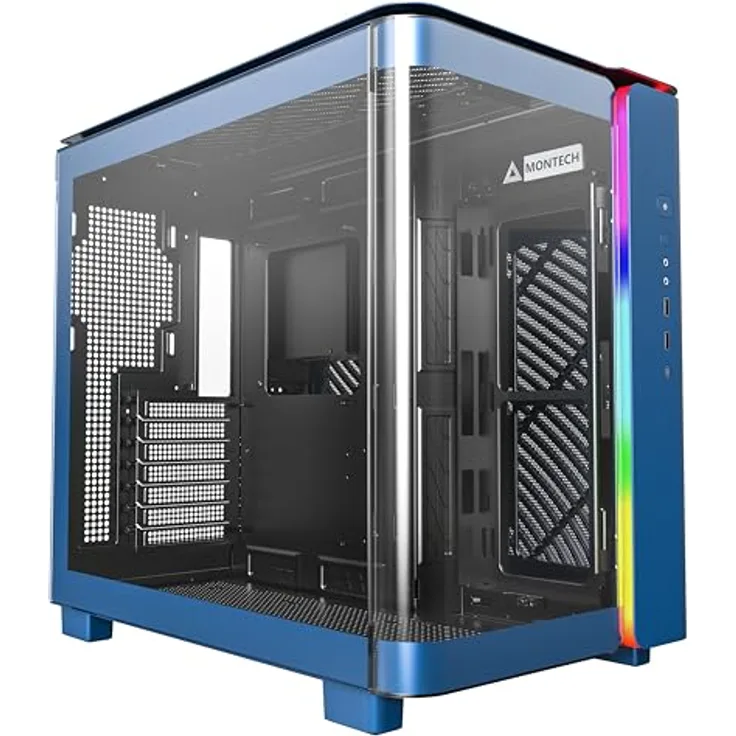Montech KING 95 Midi-Tower, Tempered Glass, ARGB - Berliner Blau (mATX, ATX, Mini ITX), PC Gehäuse, Blau