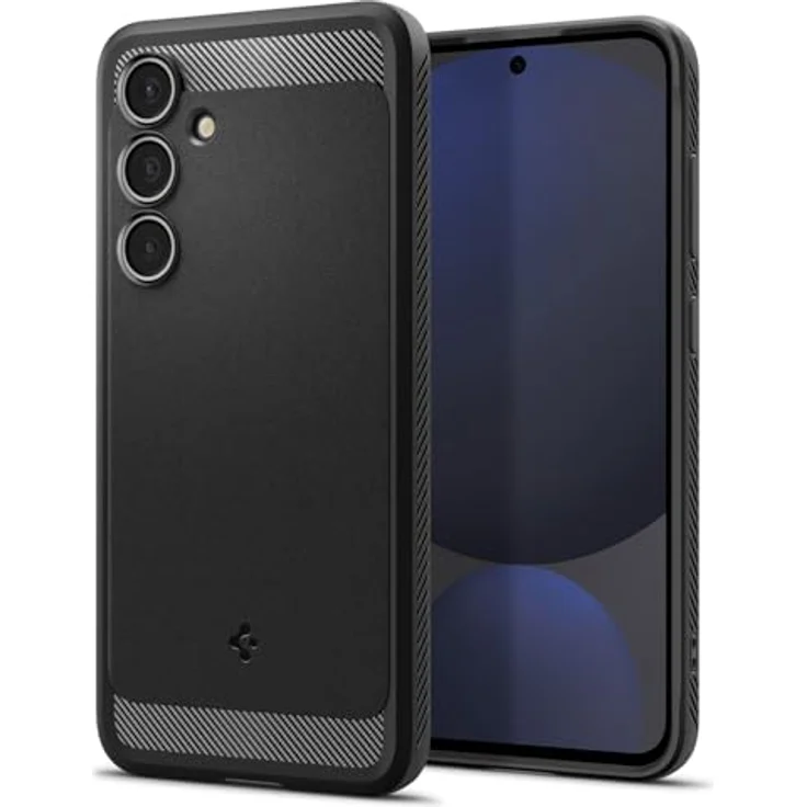 Spigen Rugged Armor Handyhülle für Samsung Galaxy S24 FE [Fallschutz in Militärqualität] – Mattschwarz – Bild 1