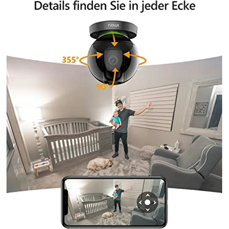 Imou überwachungskamera innen WLAN IP Kamera 360° Bewegungsverfolgung & Personenerkennung Nachtsicht 10m Alexa kompatibel 4MP-Auflösung 2-Wege-Audio 2,4GHZ Rex 4MP – Bild 3