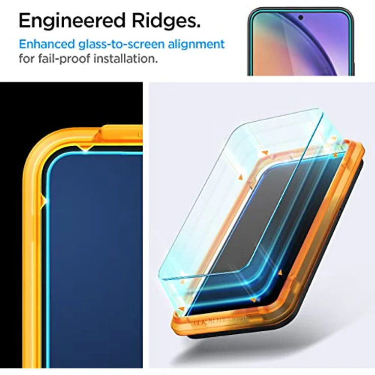 Spigen AlignMaster Schutzfolie für Samsung Galaxy A54 5G, 2 Stück, Kratzfest, 9H Härte, transparent – Bild 5