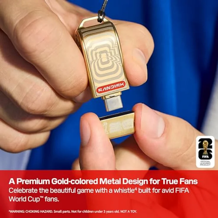 SanDisk FIFA World Cup 2026 (Gold Edition) USB Flash Drive, 128 GB, USB-C 3.2 Gen 1 – Bild 4