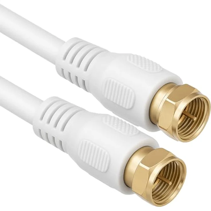 1 aTTack Koaxial Anschluss Kabel Antennenkabel Sat Kabel Anschlusskabel F-Stecker Koaxialstecker auf Koaxialkupplung doppelt geschirmt/Dreifach geschirmt/4 fach geschirmt/75 dB/85 dB/100 dB/110 dB/120 dB/125 dB SAT weiß F-F gold 85db 3,5 Meter – Bild 2