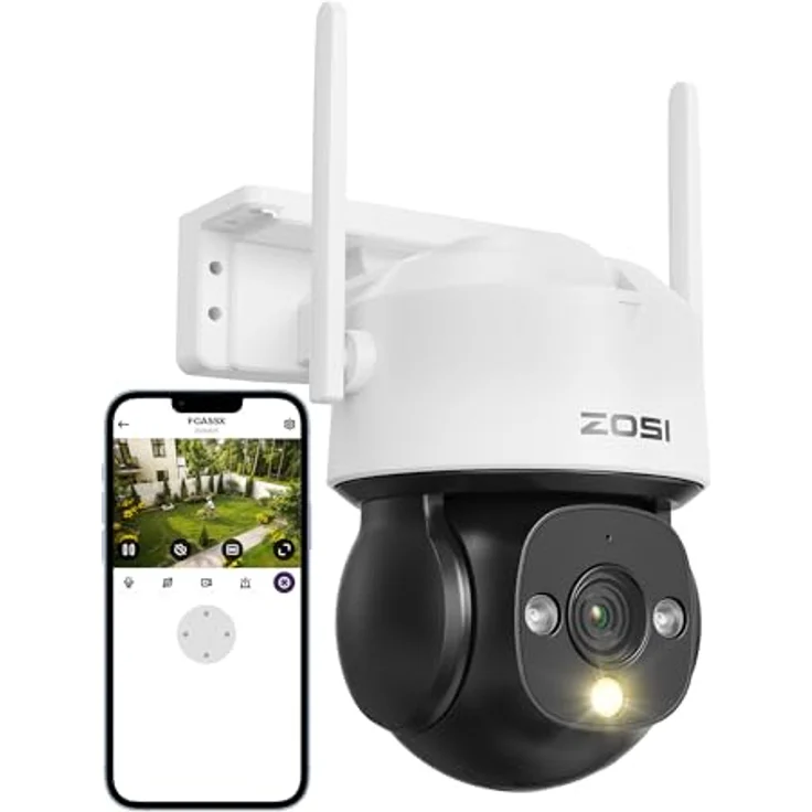 ZOSI C290, 1080p WLAN Domekamera für Außen mit 360° Pan/Tilt, AI Personen- und Fahrzeugerkennung, 2MP HD, Zwei-Wege-Audio, Plug-in Strom – Bild 1