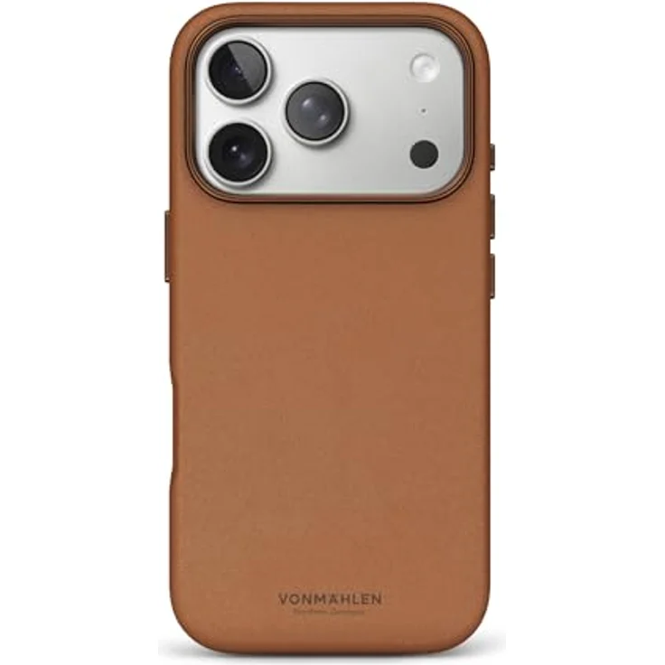 VONMÄHLEN Like Leather Case für iPhone 17 Pro – Edle vegane Lederhülle mit MagSafe-Kompatibilität, nachhaltig und elegant – Braun – Bild 1