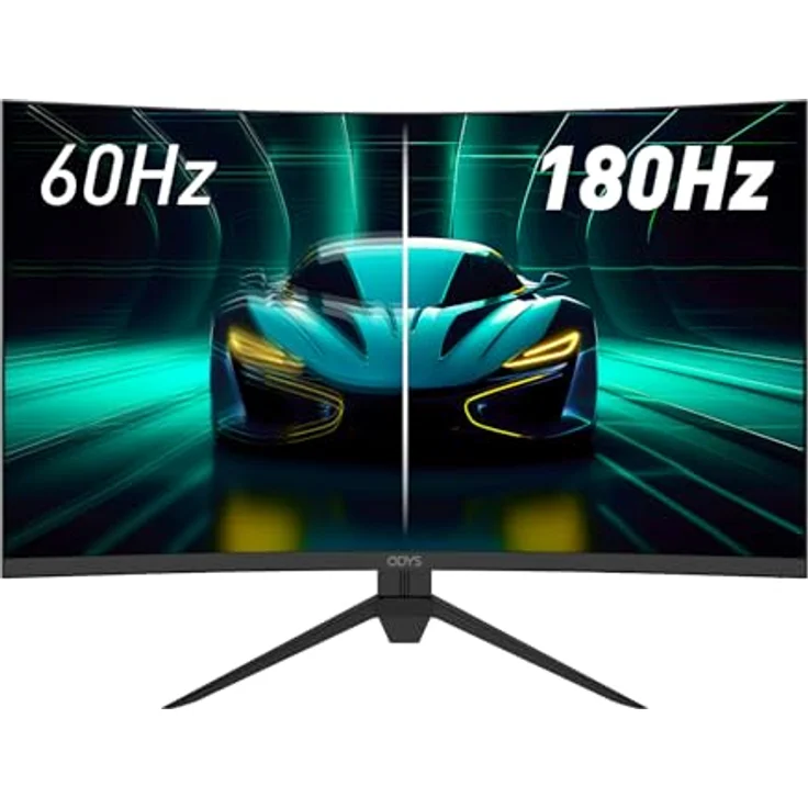 Odys XP32 PRO-X - Curved Gaming Monitor 32 Zoll (80 cm), WQHD, 180 Hz, 1 ms Reaktionszeit (MPRT), HDR, 1500R, FreeSync/G-Sync, Eye Care, HDMI, Display Port, 3,5mm Audio – Bild 5