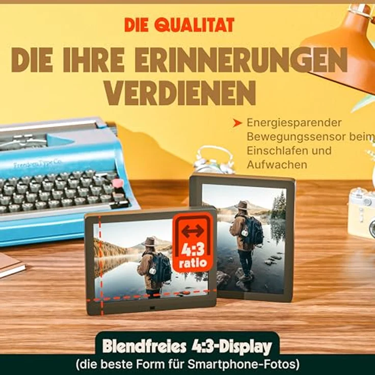 Pix Star - Digitaler Bilderrahmen 10 Zoll mit Bewegungsmelder - WiFi, USB, SD Karte - Mattes, Anti-Reflex Display - 4/3-2 Jahre Garantie – Bild 4