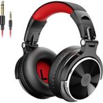 OneOdio OneOdio Pro-10 DJ Over Ear Kopfhörer kabelgebunden Stereo Schwarz, Rote Ohrmuscheln