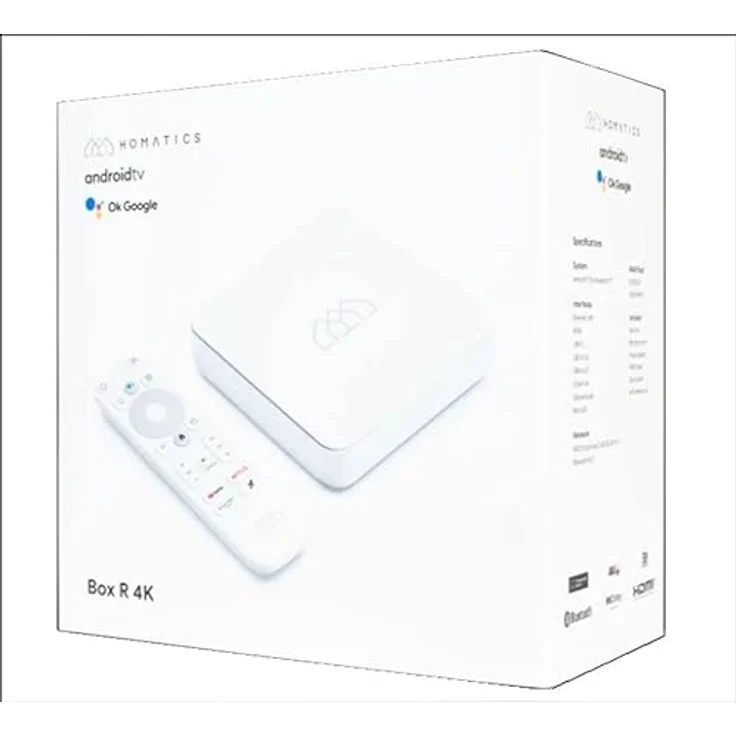 Homatics Box R Android TV Ultra 4K HD Mediaplayer (Chromecast, Google, Netflix, Disney+, Prime Video, Google Play Store, 4K UHD, HDR, 5GHz WiFi Dual Band, Bluetooth 5.0, Sprachfernbedienung, Weiß) – Bild 3