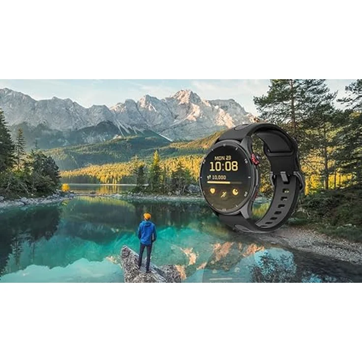 MP myPhone Smartwatch Watch Adventure Black großer 360-mah-Akku, Bis zu 14 Tage Akkulaufzeit, 1,43 Zoll, GPS, 50 Sportmodi, SOS-Taste, Kompass, wasserdicht, Bluetooth – Bild 5