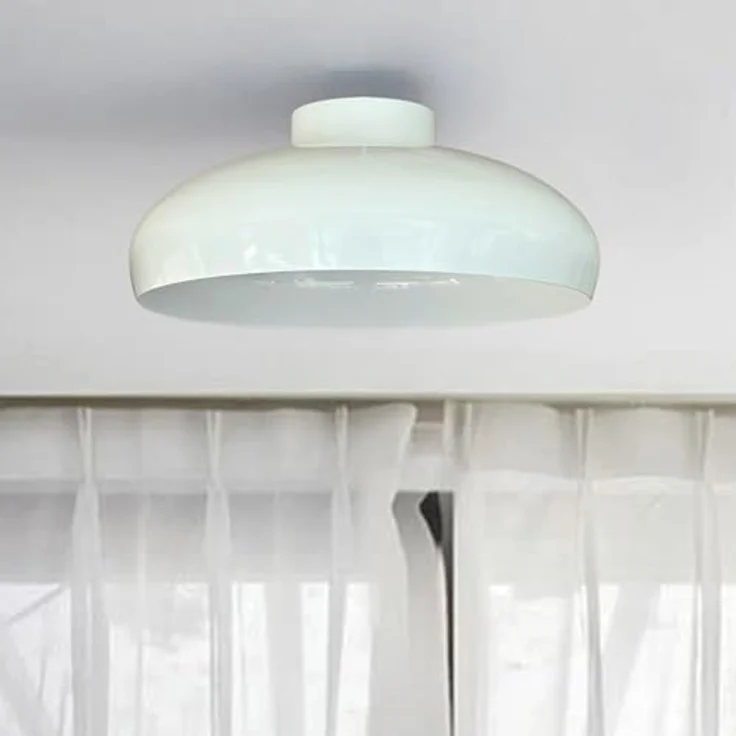 bamyum Deckenlampe Weiß, Androa, Vintage Küchenlampe Ø40 cm 1 flammig, E27 mit Dimmer, Retro Wohnzimmer Schlafzimmer – Bild 2