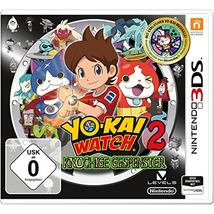 Nintendo YO-KAI WATCH 2: Knochige Gespenster, Nintendo 3DS Spiel inkl. Medaille – Bild 1