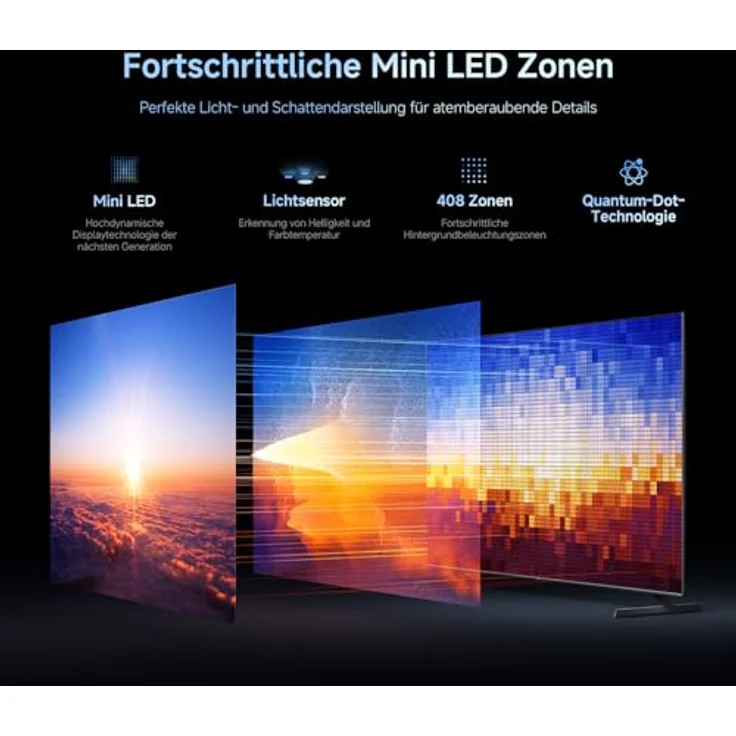 XIAOMI TV S Pro Mini LED 55, 4K QLED Smart TV mit 144Hz, Dolby Vision, Dolby Atmos, HDR 10+, Triple Tuner, Google TV, Schwarz – Bild 3