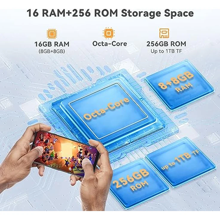 CUBOT Note 50 Smartphone Ohne Vertrag Android 13 Handy Günstig (2023),Octa-Core 16GB RAM/256GB ROM 4G Dual SIM Simlockfreie Handys,6,56" HD+ Display,5200mAh,50MP Kamera,NFC/Fingerabdruck/OTG-Schwarz – Bild 2