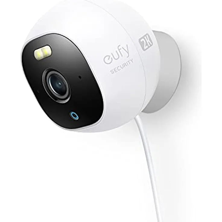 eufy Security Outdoor Cam E220, All-in-One eigenständige Überwachungskamera für Außenbereiche mit 2K Auflösung, Scheinwerfer, Nachtsicht in Farbe, Gebührenfreie Nutzung, IP67 Wasserschutz – Bild 1
