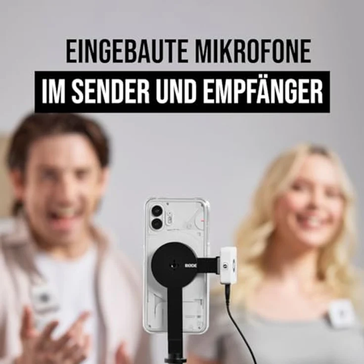 RØDE Wireless ME Dual Mikrofon Funksystem Weiss + 2X Interview GO Handadapter + 2X keepdrum Fell-Windschutz, Ideal für Videofilmer/Podcasts/Präsentationen – Bild 4