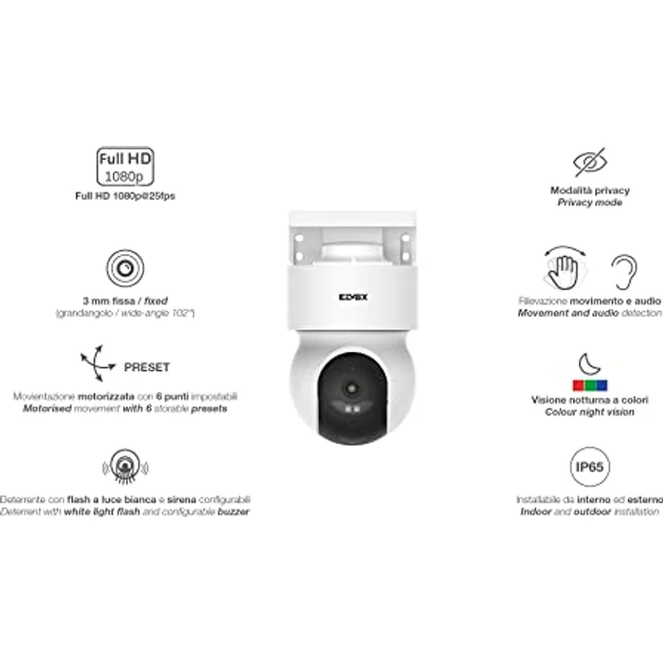 VIMAR 46241.030B WiFi-Kamera für den Außenbereich, Full-HD-Farbe, App-Überwachung, Micro-SD-Aufnahme bis zu 128 GB (Nicht im Lieferumfang enthalten) – Bild 3