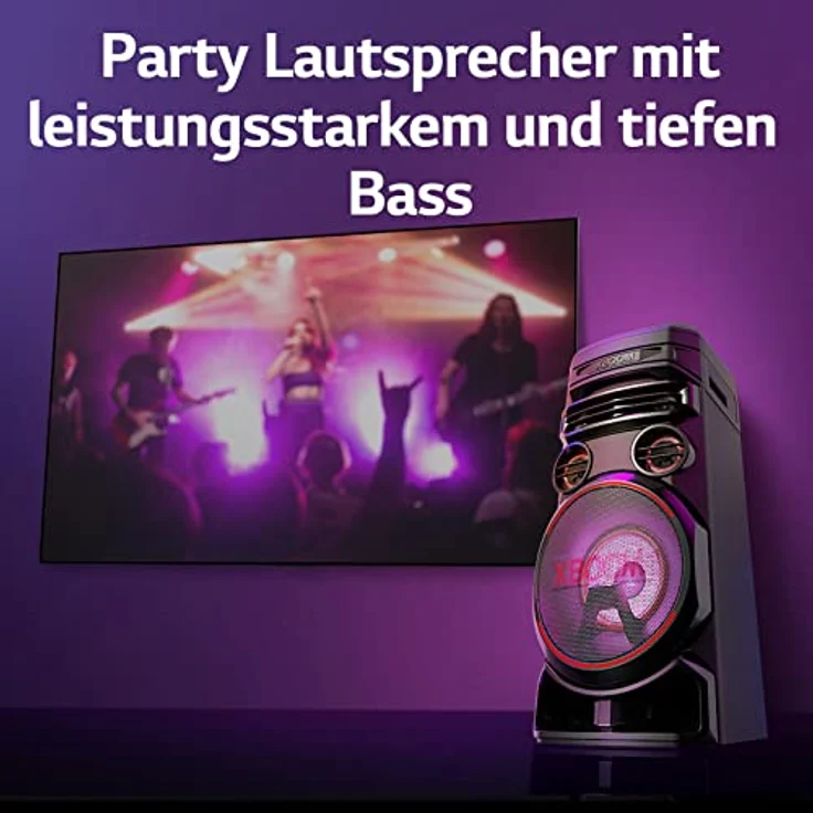 LG XBOOM RNC7, 3-Wege-Soundsystem mit 5 Lautsprechern (Dolby Audio, Karaoke- & DJ-Funktionen, Beleuchtung), Schwarz [Modelljahr 2023] – Bild 4