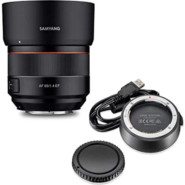Samyang AF 85mm F1.4 EF + Lens Station, Teleobjektiv für Portrait-Aufnahmen, kompatibel mit Canon EF, schnellem DSLM Autofokus, für Vollformat und APS-C Kameras – Bild 3