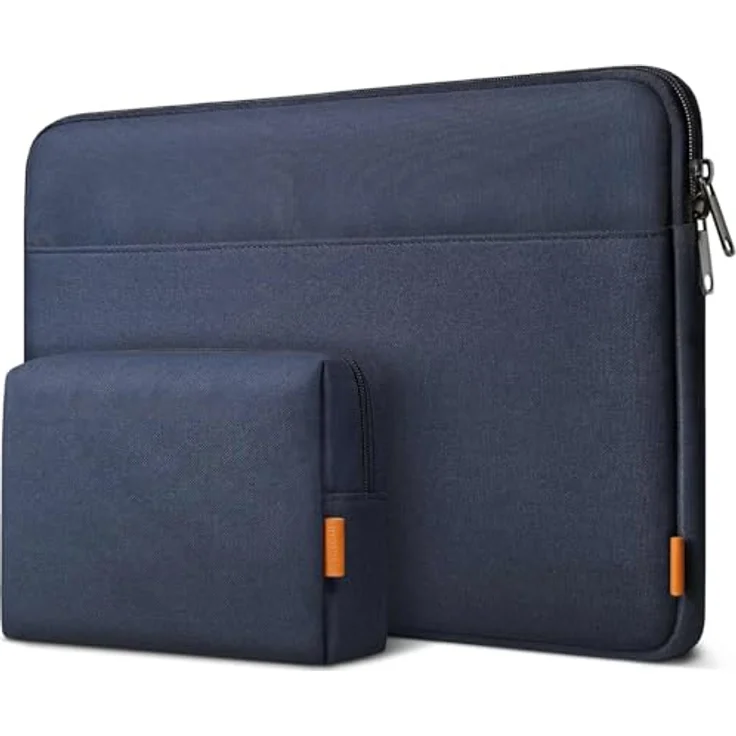 Inateck Laptoptasche Hülle für 15,3 Zoll MacBook Air M4/M3/M2 und 14 Zoll Laptops, spritzwassergeschützt, schwarz, mit Zubehör-Fach – Bild 1