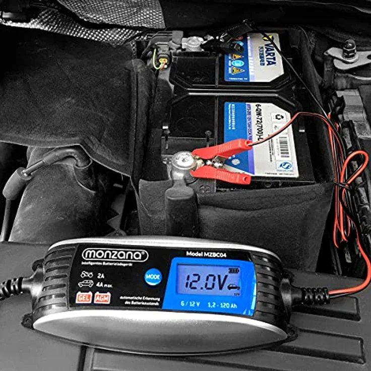 KFZ Batterieladegerät vollautomatisch 6V 12V Auto Motorrad Ladegerät LCD-Bildschirm Erhaltungsladung – Bild 2