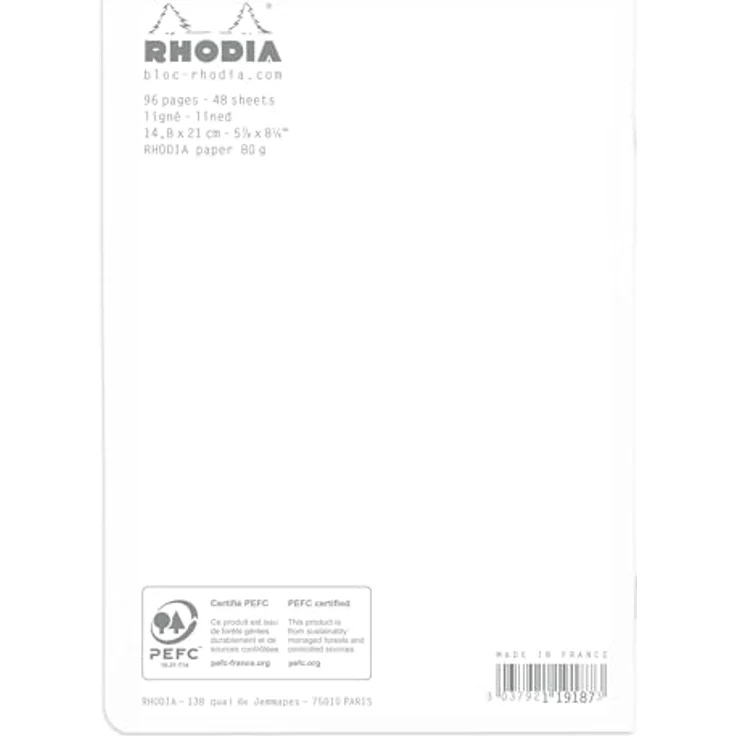 Rhodia Einsteck-Fotoalbum 10x A5, 48 Blatt liniert, 80g, Weiß, Modell 119187C – Bild 3