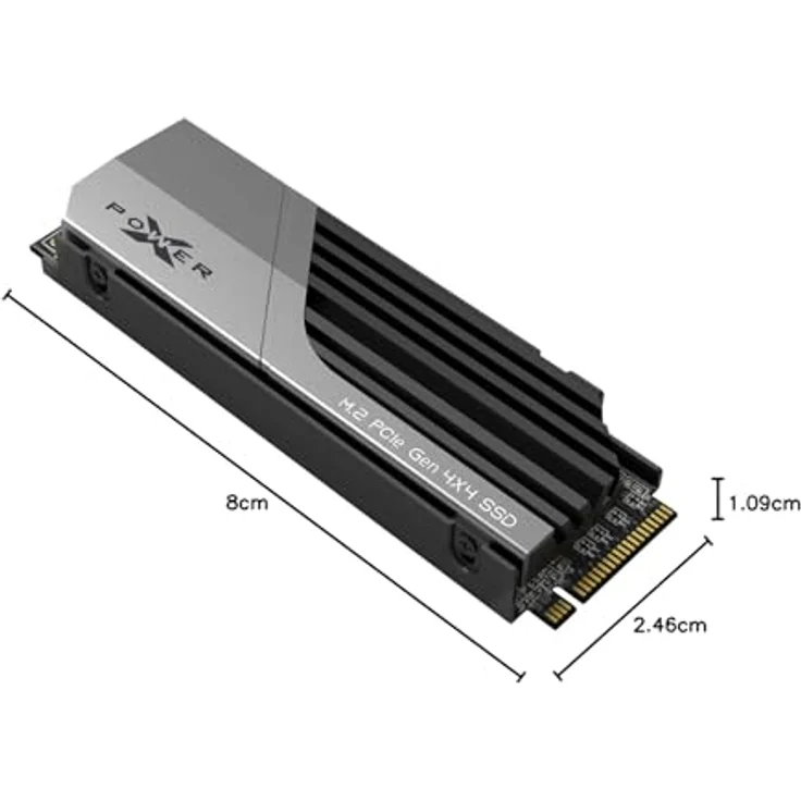 Silicon Power Xpower XS70, interne 2 TB SSD, M.2 2280, PCIe 4.0 x4 (NVMe), DRAM-Cache, integrierter Kühlkörper, RAID-bereit – Bild 9