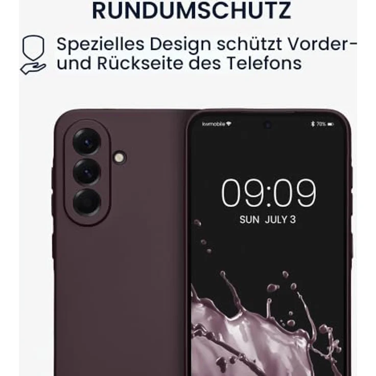 kwmobile Handyhülle für Samsung Galaxy A56 5G - weiche Silikon Case mit metallischem Schimmer in Metallic Brombeere - reißfest, rutschfest, präzise Kameraloch-Ausschnitte – Bild 5