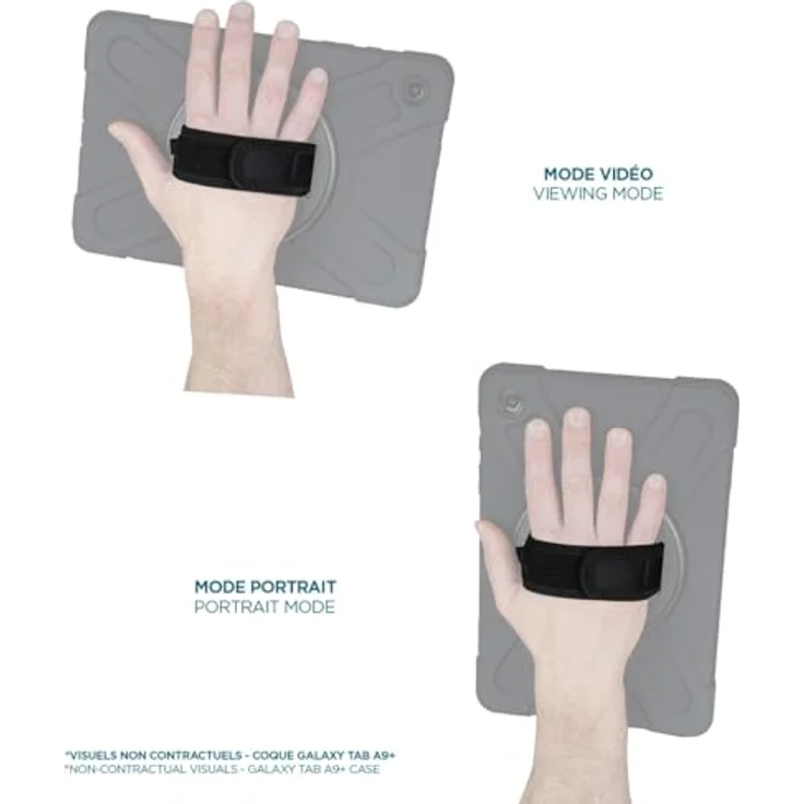 Mobilis Cover mit Schultergurt für iPad 11" 2025 (11. Gen) & iPad 10.9" (10. Gen) - Stoßfeste Schutzhülle mit Anti-Fall-Griffband und drehbarem Stativ – Bild 4