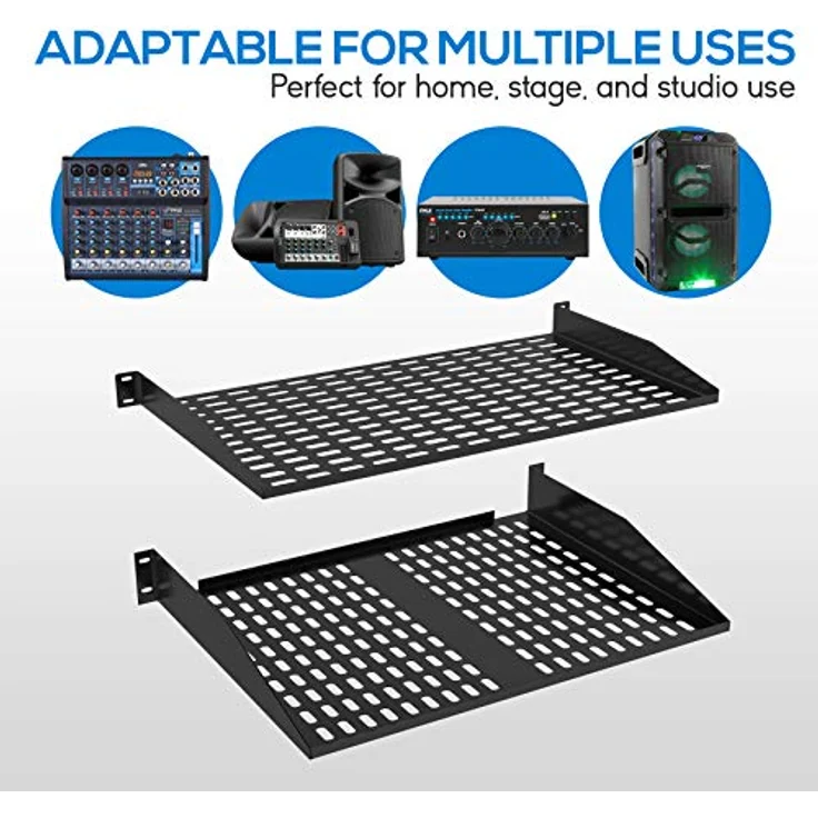 Pyle Pyle PLRSTN42U Server Rack Shelves - Universal Device Server Rack Montage Tray, für gute Luftzirkulation, freitragende Halterung, Wandhalterung, Computergehäuse-Montagewanne, Schwarz – Bild 4