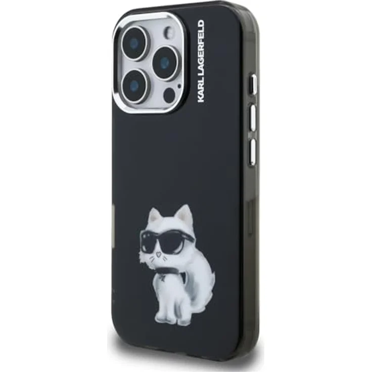 CG MOBILE Karl Lagerfeld IML Aquarelle Choupette & Logo Schutzhülle für iPhone 16 Pro Max, schwarz, TPU / PC Material – Bild 2