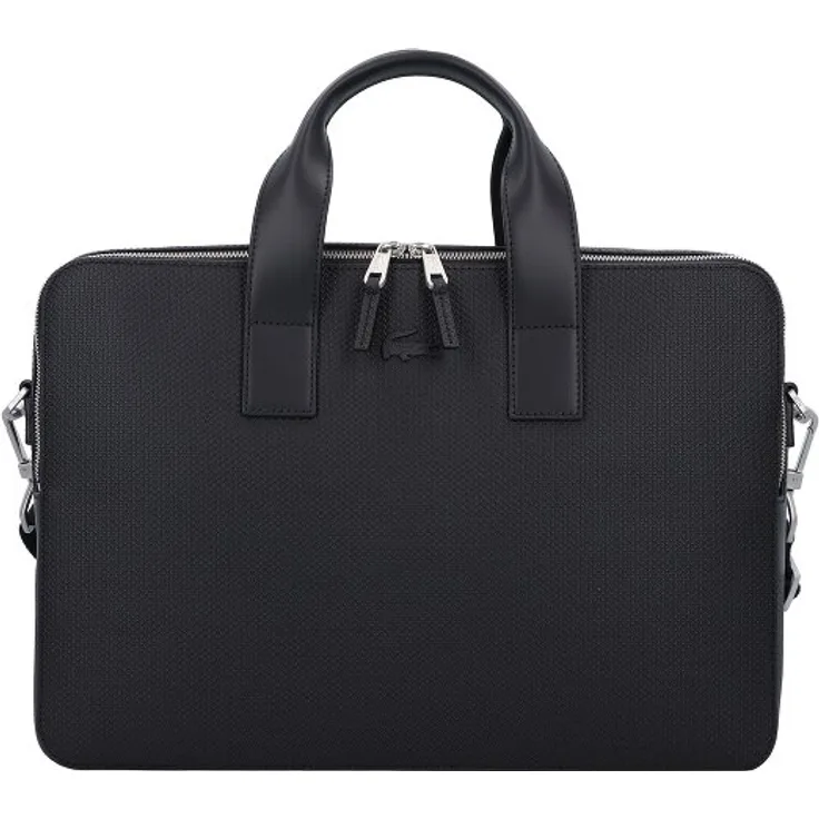 Lacoste Chantaco Aktentasche aus Leder, 39 cm mit Laptopfach, schwarz