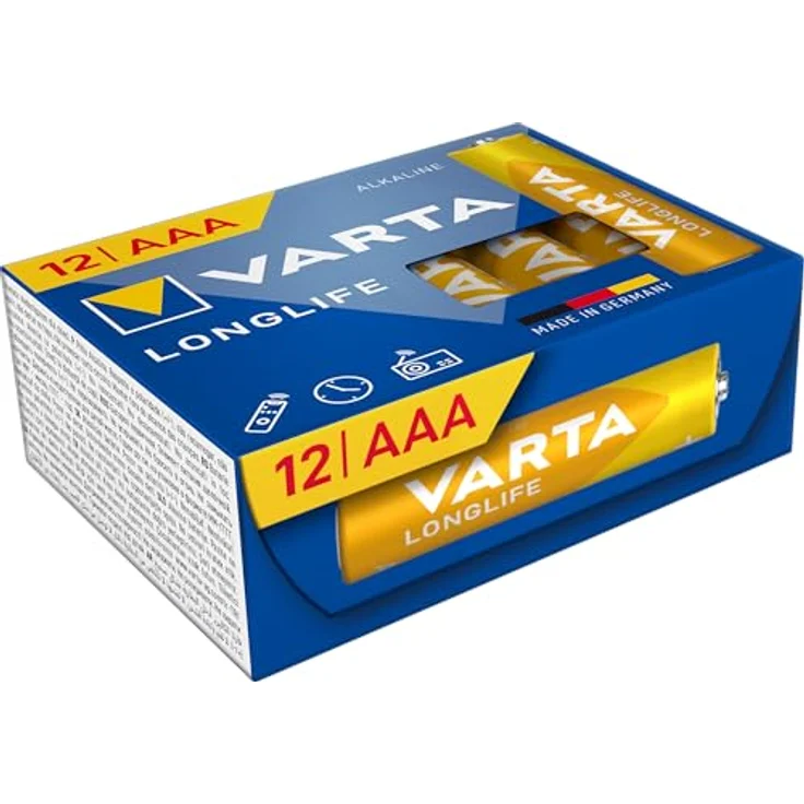 Varta Longlife AAA CUBE12, Alkaline Batterie 12er Pack mit 10 Jahren Lagerfähigkeit – Bild 1