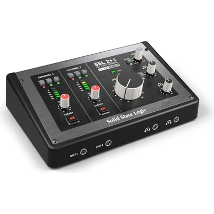 Solid State Logic SSL 2+ MKII, 2x4 USB-Audio-Schnittstelle mit 32 Bit / 192 kHz AD/DA Konvertern, 2 Mikrofonvorverstärkern und umfangreicher Software-Suite – Bild 2