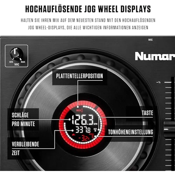 Numark Mixtrack Platinum FX - DJ-Controller für Serato DJ mit 4-Deck Kontrolle, DJ-Mixer, integriertem Audio Interface, Jogwheel-Displays und Effektpaddeln – Bild 8